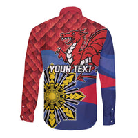 Personalized Welsh Grown With Filipino Roots Long Sleeve Button Shirt