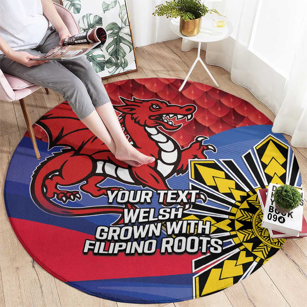 Personalized Welsh Grown With Filipino Roots Round Carpet