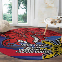 Personalized Welsh Grown With Filipino Roots Round Carpet