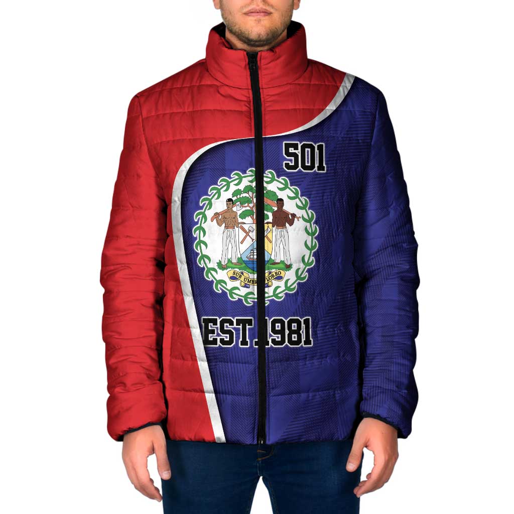 Belize Independence Day Padded Jacket Since 1981 September 21 - Wonder Print Shop