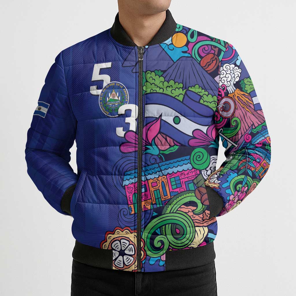 El Salvador Bomber Puffer Jacket Beauty Local Inspired - Wonder Print Shop
