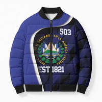 El Salvador Independence Day Bomber Puffer Jacket Since 1821 September 15 - Wonder Print Shop