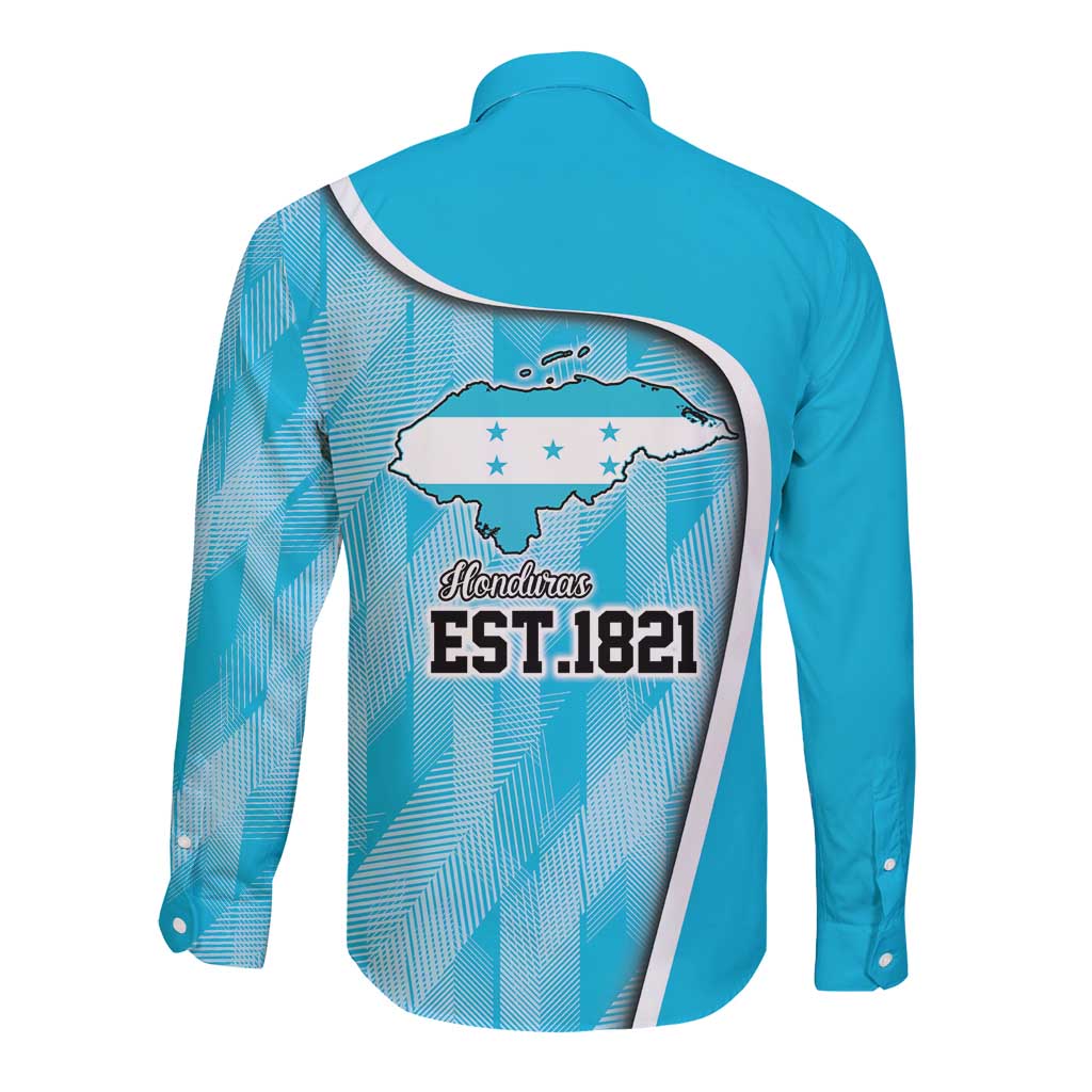 Honduras Independence Day Long Sleeve Button Shirt Since 1821 September 15 - Wonder Print Shop