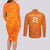 Custom Netherlands Soccer Couples Matching Long Sleeve Bodycon Dress and Long Sleeve Button Shirts Nederlands Vrouwenvoetbalelftal Go World Cup 2023 LT9 - Wonder Print Shop