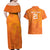 Custom Netherlands Soccer Couples Matching Off Shoulder Maxi Dress and Hawaiian Shirt Nederlands Vrouwenvoetbalelftal Go World Cup 2023 LT9 - Wonder Print Shop