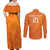 Custom Netherlands Soccer Couples Matching Off Shoulder Maxi Dress and Long Sleeve Button Shirts Nederlands Vrouwenvoetbalelftal Go World Cup 2023 LT9 - Wonder Print Shop