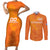 Custom Netherlands Soccer Couples Matching Short Sleeve Bodycon Dress and Long Sleeve Button Shirts Nederlands Vrouwenvoetbalelftal Go World Cup 2023 LT9 - Wonder Print Shop