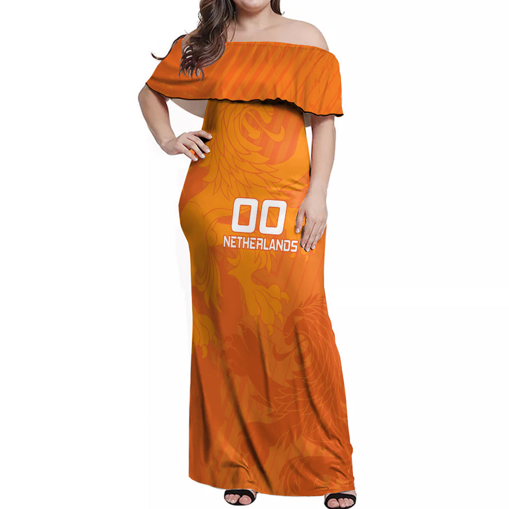 Custom Netherlands Soccer Off Shoulder Maxi Dress Nederlands Vrouwenvoetbalelftal Go World Cup 2023 - Wonder Print Shop