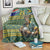 Custom South Africa Rugby Bokke Mascot Blanket With Flag Style