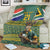 Custom South Africa Rugby Bokke Mascot Blanket With Flag Style