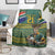 Custom South Africa Rugby Bokke Mascot Blanket With Flag Style