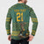 Custom South Africa Rugby Bokke Mascot Button Sweatshirt With Flag Style LT9 - Wonder Print Shop