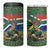 Custom South Africa Rugby Bokke Mascot 4 in 1 Can Cooler Tumbler With Flag Style LT9 - Wonder Print Shop