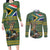 Custom South Africa Rugby Bokke Mascot Couples Matching Long Sleeve Bodycon Dress and Long Sleeve Button Shirt With Flag Style LT9 - Wonder Print Shop