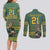 Custom South Africa Rugby Bokke Mascot Couples Matching Long Sleeve Bodycon Dress and Long Sleeve Button Shirt With Flag Style LT9 - Wonder Print Shop