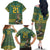 Custom South Africa Rugby Bokke Mascot Family Matching Off The Shoulder Long Sleeve Dress and Hawaiian Shirt With Flag Style - Wonder Print Shop