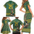 Custom South Africa Rugby Bokke Mascot Family Matching Short Sleeve Bodycon Dress and Hawaiian Shirt With Flag Style - Wonder Print Shop