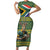 Custom South Africa Rugby Bokke Mascot Family Matching Short Sleeve Bodycon Dress and Hawaiian Shirt With Flag Style - Wonder Print Shop