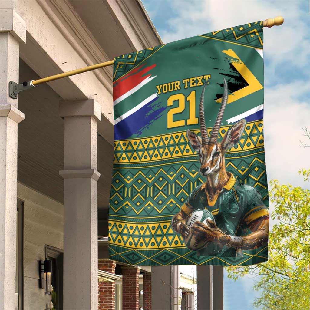 Custom South Africa Rugby Bokke Mascot Garden Flag With Flag Style - Wonder Print Shop