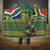 Custom South Africa Rugby Bokke Mascot Hooded Blanket With Flag Style