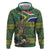 Custom South Africa Rugby Bokke Mascot Hoodie With Flag Style - Wonder Print Shop