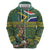 Custom South Africa Rugby Bokke Mascot Hoodie With Flag Style - Wonder Print Shop