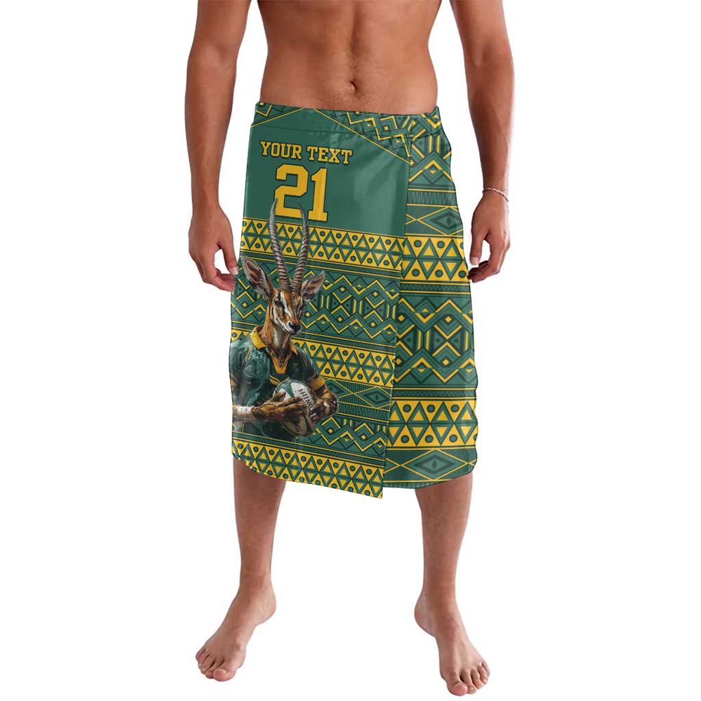 Custom South Africa Rugby Bokke Mascot Lavalava With Flag Style - Wonder Print Shop