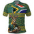 Custom South Africa Rugby Bokke Mascot Polo Shirt With Flag Style - Wonder Print Shop