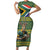 Custom South Africa Rugby Bokke Mascot Short Sleeve Bodycon Dress With Flag Style - Wonder Print Shop