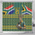 Custom South Africa Rugby Bokke Mascot Shower Curtain With Flag Style