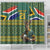 Custom South Africa Rugby Bokke Mascot Shower Curtain With Flag Style