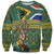 Custom South Africa Rugby Bokke Mascot Sweatshirt With Flag Style - Wonder Print Shop