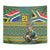 Custom South Africa Rugby Bokke Mascot Tapestry With Flag Style - Wonder Print Shop