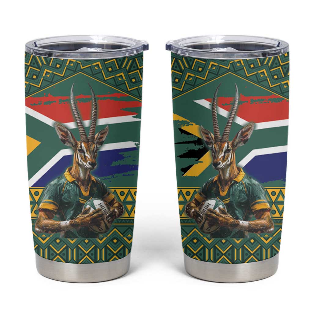 Custom South Africa Rugby Bokke Mascot Tumbler Cup With Flag Style