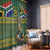 Custom South Africa Rugby Bokke Mascot Window Curtain With Flag Style - Wonder Print Shop