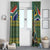 Custom South Africa Rugby Bokke Mascot Window Curtain With Flag Style - Wonder Print Shop