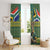 Custom South Africa Rugby Bokke Mascot Window Curtain With Flag Style - Wonder Print Shop