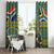 Custom South Africa Rugby Bokke Mascot Window Curtain With Flag Style - Wonder Print Shop