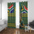 Custom South Africa Rugby Bokke Mascot Window Curtain With Flag Style - Wonder Print Shop