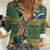 Custom South Africa Rugby Bokke Mascot Women Casual Shirt With Flag Style