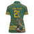 Custom South Africa Rugby Bokke Mascot Women Polo Shirt With Flag Style - Wonder Print Shop