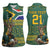 Custom South Africa Rugby Bokke Mascot Women Sleeveless Polo Shirt With Flag Style - Wonder Print Shop