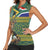 Custom South Africa Rugby Bokke Mascot Women Sleeveless Polo Shirt With Flag Style - Wonder Print Shop