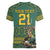 Custom South Africa Rugby Bokke Mascot Women V-Neck T-Shirt With Flag Style - Wonder Print Shop