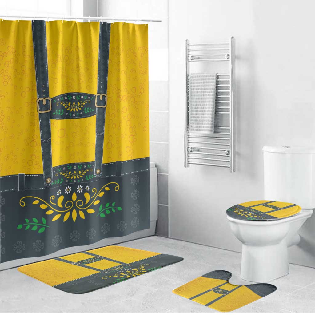 Lederhosen Oktoberfest Bathroom Set Bavarian Beer Time - Wonder Print Shop