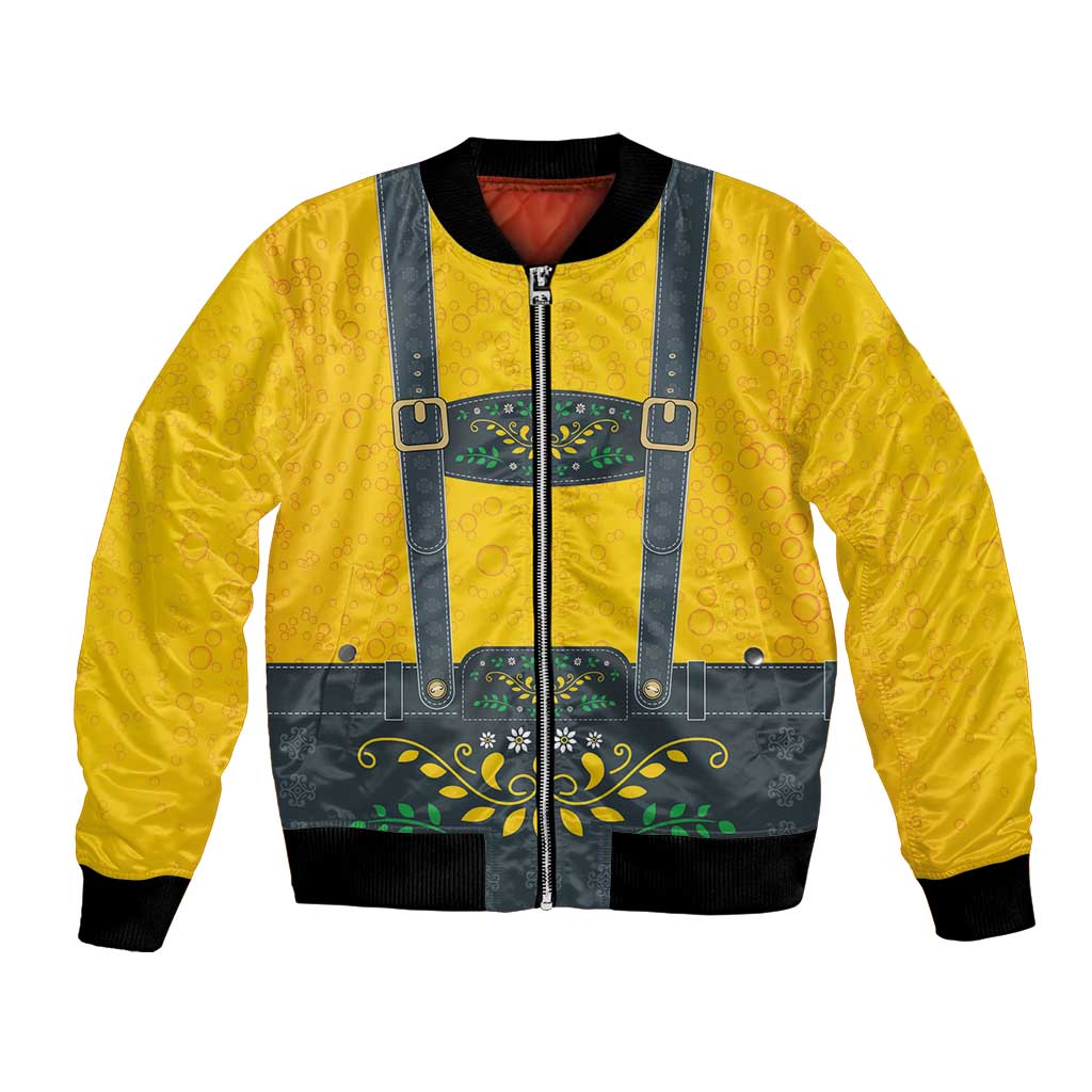 Lederhosen Oktoberfest Bomber Jacket Bavarian Beer Time - Wonder Print Shop