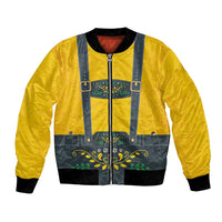 Lederhosen Oktoberfest Bomber Jacket Bavarian Beer Time - Wonder Print Shop