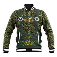 Lederhosen Oktoberfest Baseball Jacket Hops And Malt Pattern - Wonder Print Shop