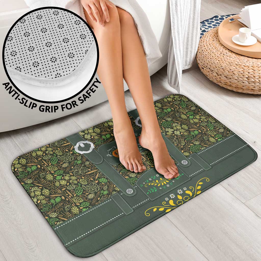 Lederhosen Oktoberfest Bathroom Set Hops And Malt Pattern - Wonder Print Shop