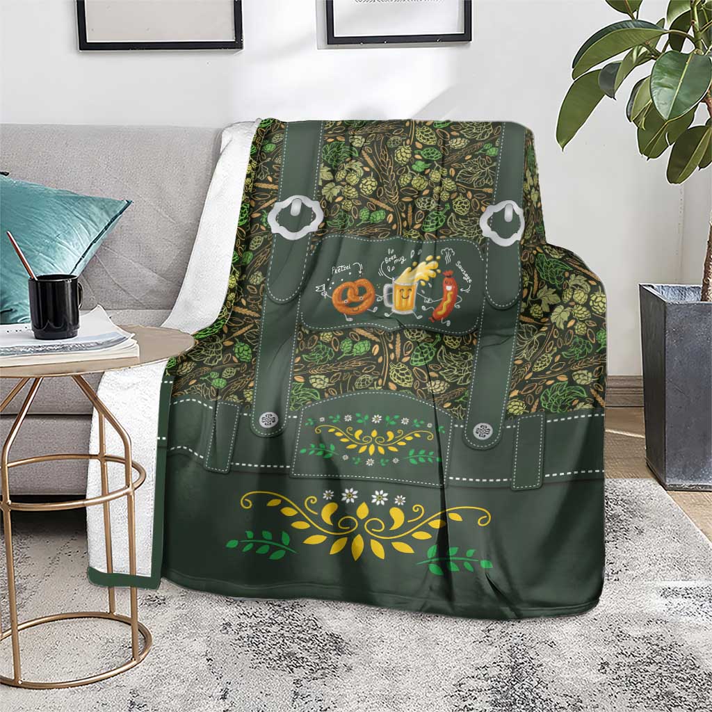 Lederhosen Oktoberfest Blanket Hops And Malt Pattern - Wonder Print Shop